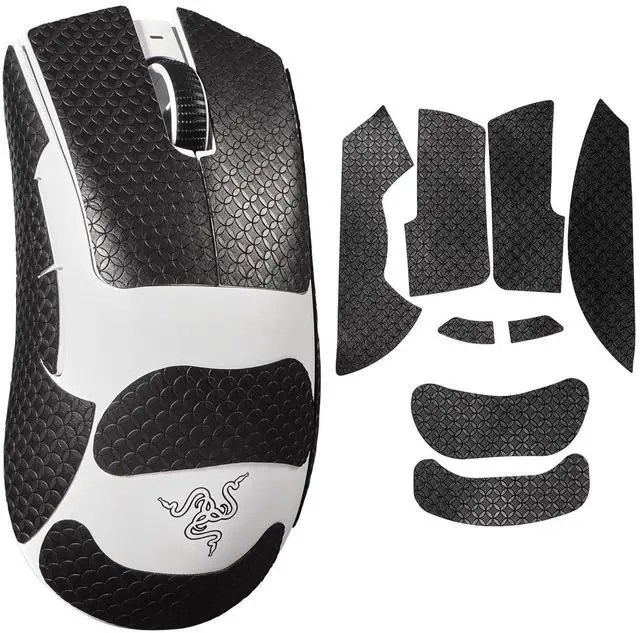 Main image of Sweatproof Mouse Grip Tape for Razer DeathAdder V4 Pro/DeathAdder V3 Pro/DeathAdder V3 Anti-Slip Grip Stickers,Pre-Cut Skin Decals (Black)