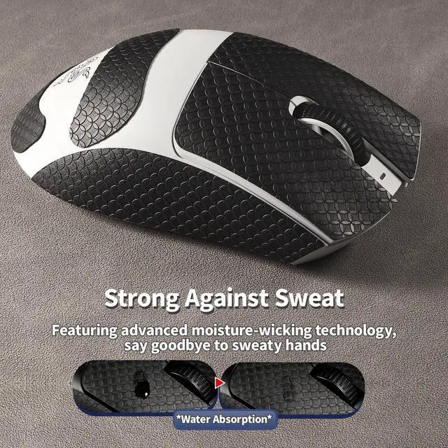 Alt view image 4 of 6 - Sweatproof Mouse Grip Tape for Razer DeathAdder V4 Pro/DeathAdder V3 Pro/DeathAdder V3 Anti-Slip Grip Stickers,Pre-Cut Skin Decals (Black)