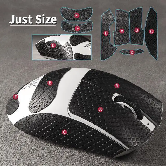 Alt view image 6 of 6 - Sweatproof Mouse Grip Tape for Razer DeathAdder V4 Pro/DeathAdder V3 Pro/DeathAdder V3 Anti-Slip Grip Stickers,Pre-Cut Skin Decals (Black)