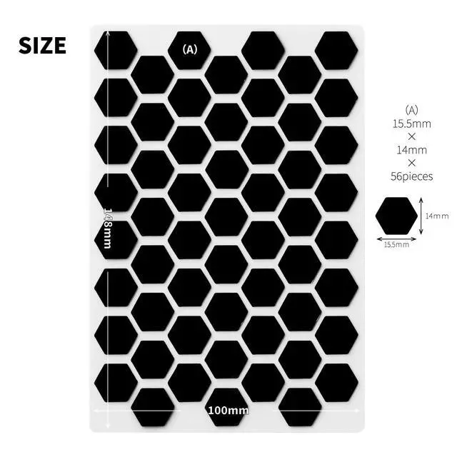 Alt view image 3 of 3 - Non Slip Grip Stickers GRIPLUS Hexagon (White, 100×148mm(3.9×5.8")) - Reusable Adhesive Pad for Desk, Phone, Mouse, Office, Multi-Purpose