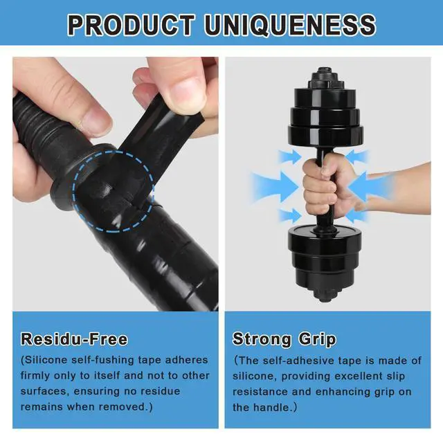 Alt view image 2 of 7 - Grip Tape Silicone Rubber Grip Tape Fusion Water-Resistan Tape for HandlePull Up Bar, Barbells, Dumbbells, Lacrosse, Sport Equipments and Tools Pink