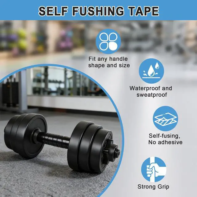 Alt view image 4 of 7 - Grip Tape Silicone Rubber Grip Tape Fusion Water-Resistan Tape for HandlePull Up Bar, Barbells, Dumbbells, Lacrosse, Sport Equipments and Tools Pink