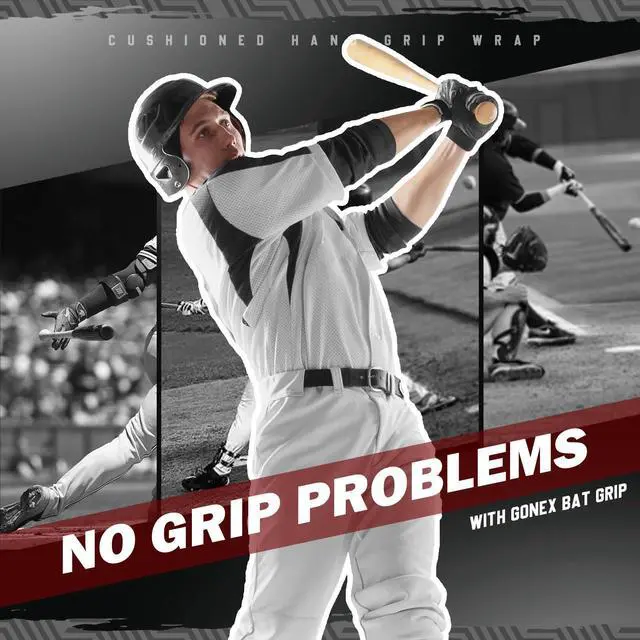 Alt view image 6 of 7 - Bat Grip Tape for Baseball Softball, 1.1mm 40.16'' Pro Feel Full Adhesive Back Baseball Bat Grip, Black-Gray Wrap (2 Packs)