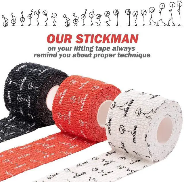 Alt view image 6 of 7 - Weightlifting Thumb Tape - Hook Grip Tape for Powerlifting, Cross Training, Gym Tape, Workout, Weight Lifting Tape, Athletic Finger Wrap (Mix V1 3 Rolls)