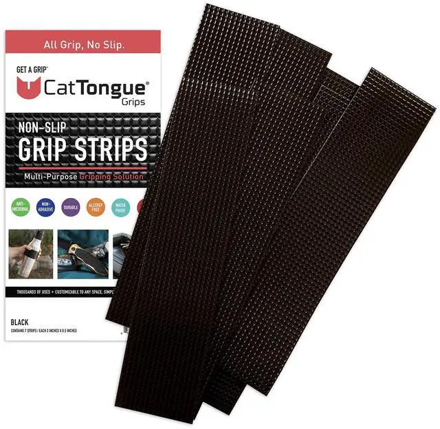 Main image of Non-Abrasive Grip Tape Strips - Heavy-Duty, Waterproof Anti-Slip Tape for Furniture, Bathtubs, Frames, Gaming & More - Indoor & Outdoor Anti-Slip Solution (Black)