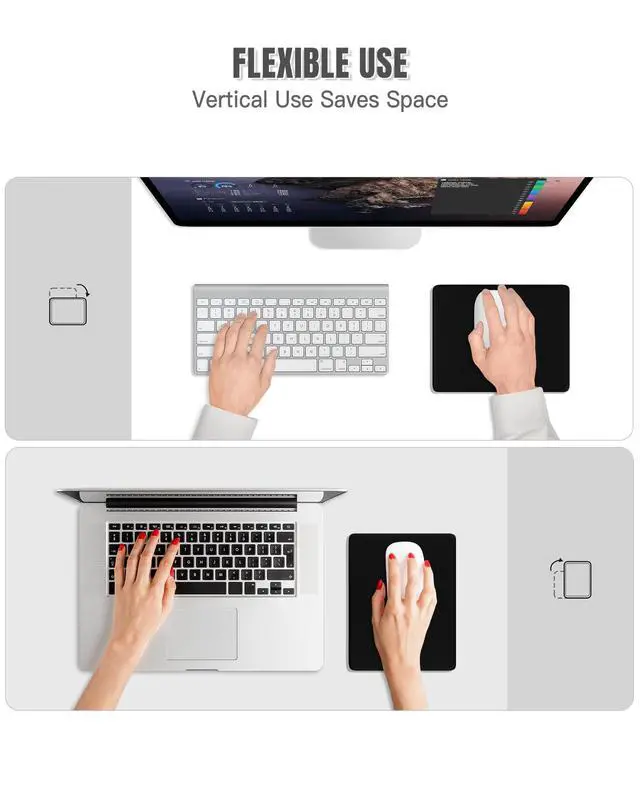 Alt view image 7 of 7 - Small Mouse Pad, 7.1 x 8.7 x 0.2 in Thick Computer Mousepad with Anti-Slip Silicone Base, Portable & Washable Mini Desk Mats, Cute Mouse Mat for for Laptop Wireless Travel Gaming, Black