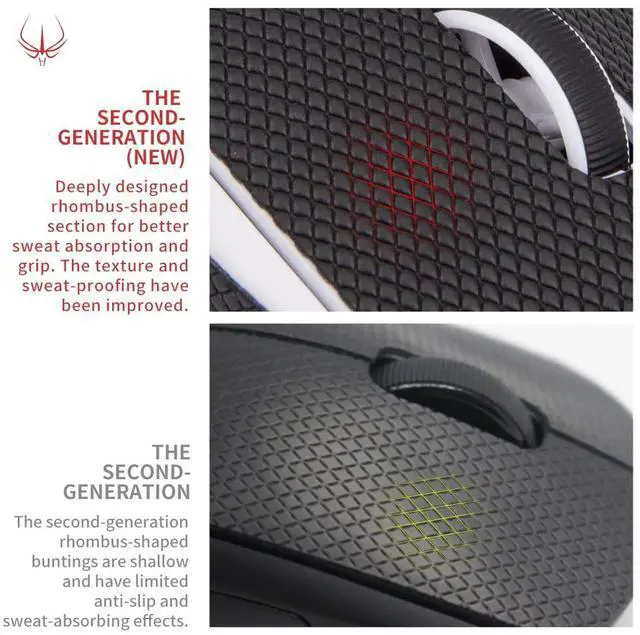 Alt view image 4 of 7 - New 2.0 DIY Version Mouse Anti Slip Grip Tape for Gaming Mouse Skins,Sweat Resistant,Cut to Fit,Easy to Apply,Professional Mice Upgrade Kit