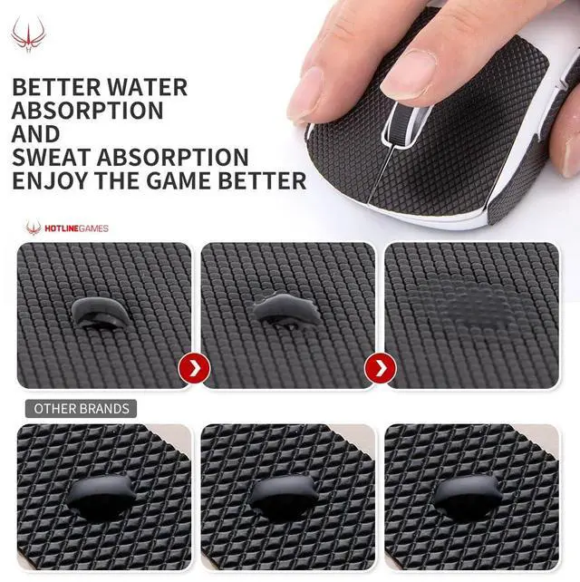 Alt view image 5 of 7 - New 2.0 DIY Version Mouse Anti Slip Grip Tape for Gaming Mouse Skins,Sweat Resistant,Cut to Fit,Easy to Apply,Professional Mice Upgrade Kit