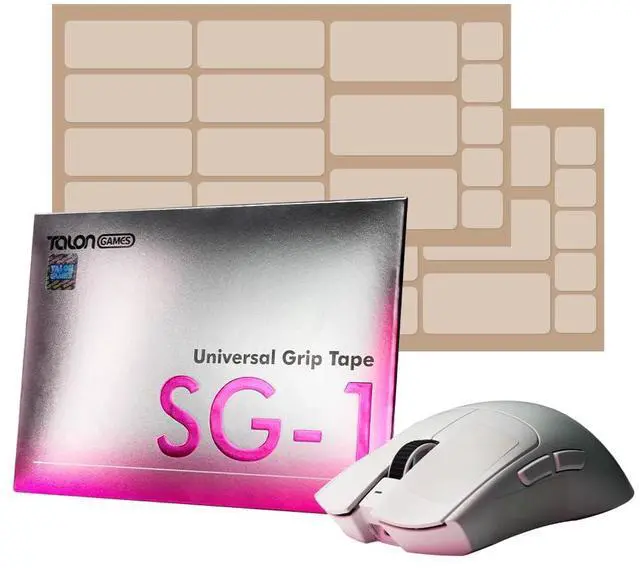Main image of Universal Transparent Gaming Grip Tape SG-1, Silicone Material Ultra-Thin 0.27mm & Pre-Cut, Anti-Slip & Sweat-Absorbing Grip Tape for Mouse, Controller, Keyboard (Transparent)