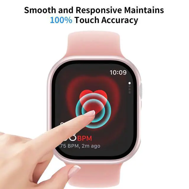 Alt view image 6 of 7 - Pack Case with Tempered Glass Screen Protector for Apple Watch Series 11 Series 10 46mm, Scratch Resistant Full Protective Hard PC Bumper Cover for iWatch 46mm
