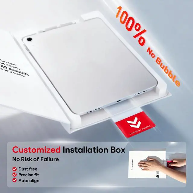 Alt view image 3 of 6 - Pack AlignGuard Pro Screen Protector for iPad A16 11th/10th Generation (11/10.9 Inch, 2025/2022), 9H Hardness Tempered Glass, HD Clear, No Bubbles, Dust Free PullBox