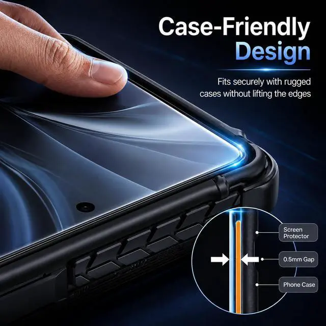 Alt view image 2 of 7 - 2 Pack for Pixel 7 Pro Screen Protector, 3D Curved Glass