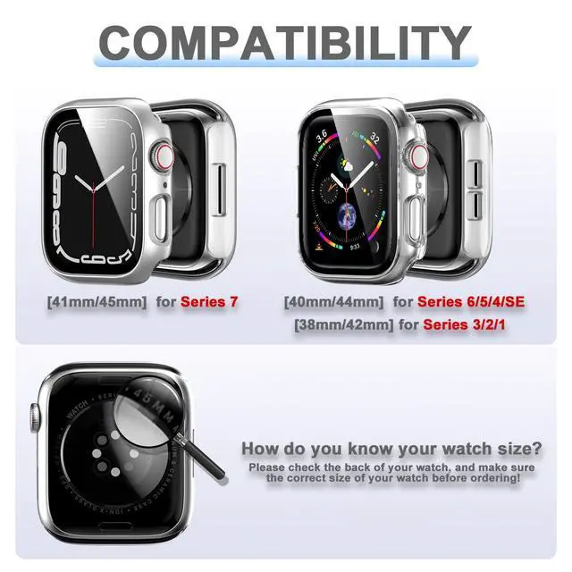 Alt view image 2 of 6 - Pack Hard PC Case Compatible with Apple Watch Series 9 8 7 41mm