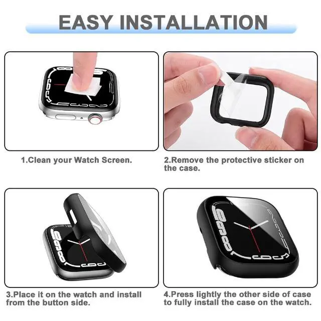 Alt view image 6 of 6 - Pack Hard PC Case Compatible with Apple Watch Series 9 8 7 41mm