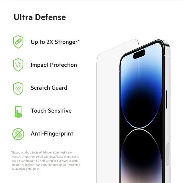 Alt view image 2 of 7 - UltraGlass iPhone 14 Pro Max Screen Protector - Easy Application with Installation Guide Tray - Tempered Glass Screen Protector Compatible with iPhone 14 Pro Max Cases - 9H Hardness Tested