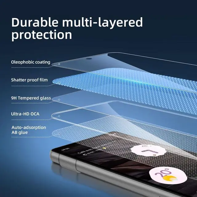Alt view image 5 of 7 - Pack Designed for Google Pixel 7a Screen Protector Tempered Glass, Bubble Free, Ultra Resistant