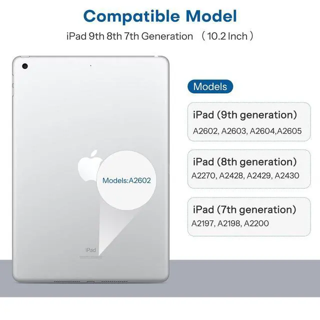 Alt view image 2 of 7 - Pack Screen Protector for iPad 9th 8th 7th Generation 10.2 Inch (2021/2020/2019 Model), Tempered Glass for iPad 10.2