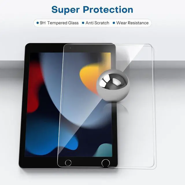 Alt view image 3 of 7 - Pack Screen Protector for iPad 9th 8th 7th Generation 10.2 Inch (2021/2020/2019 Model), Tempered Glass for iPad 10.2
