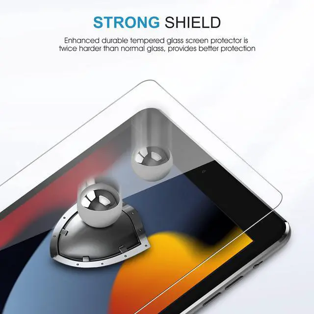 Alt view image 5 of 7 - Pack Screen Protector for iPad 9th 8th 7th Generation 10.2 inch, Tempered Glass Compatible with iPad 9 8 7 (2021 2020 2019 Model)