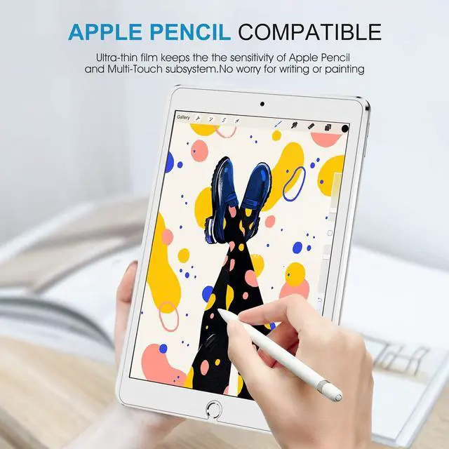 Alt view image 6 of 7 - Pack Screen Protector for iPad 9th 8th 7th Generation 10.2 inch, Tempered Glass Compatible with iPad 9 8 7 (2021 2020 2019 Model)