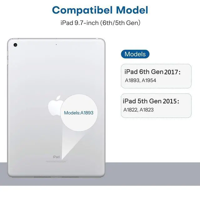 Alt view image 2 of 7 - Screen Protector for iPad 6th 5th Generation 9.7 inch, Tempered Glass Compatible with iPad Air 2, Case Friendly & Apple Pencil Compatible