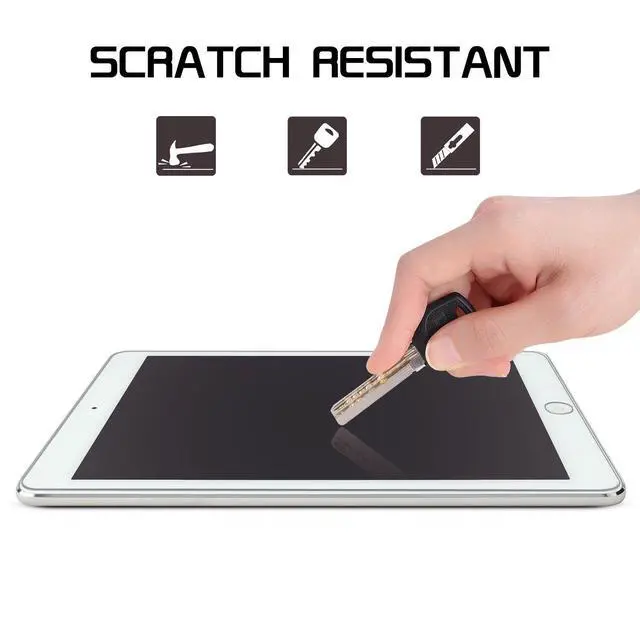 Alt view image 4 of 7 - Screen Protector for iPad 6th 5th Generation 9.7 inch, Tempered Glass Compatible with iPad Air 2, Case Friendly & Apple Pencil Compatible