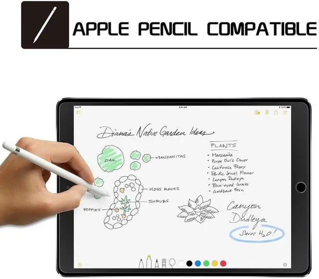 Alt view image 5 of 7 - Screen Protector for iPad 6th 5th Generation 9.7 inch, Tempered Glass Compatible with iPad Air 2, Case Friendly & Apple Pencil Compatible