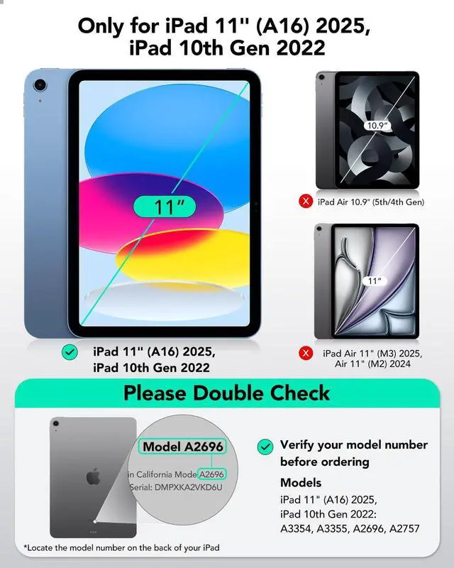 Alt view image 2 of 7 - Pack Screen Protector for iPad A16 11th/10th Generation (11 Inch/10.9, 2025/2022), 9H Tempered Glass Film Guard with Alignment Frame, Anti-Scratch, Bubble Free, HD Clarity, Apple Pencil Support