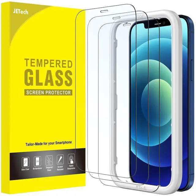 Main image of Full Coverage Screen Protector for iPhone 12/12 Pro 6.1-Inch, Tempered Glass Film with Easy Installation Tool, Case-Friendly, HD Clear, 3-Pack