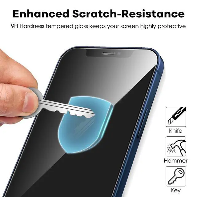 Alt view image 5 of 7 - Full Coverage Screen Protector for iPhone 12/12 Pro 6.1-Inch, Tempered Glass Film with Easy Installation Tool, Case-Friendly, HD Clear, 3-Pack