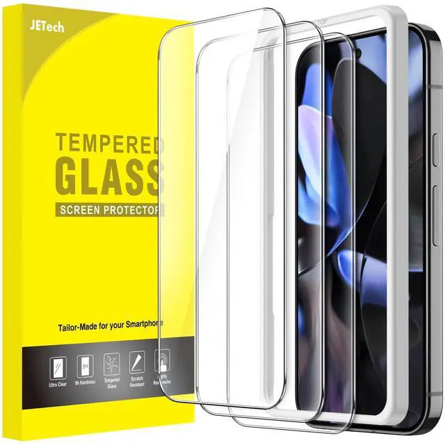 Main image of Screen Protector for Google Pixel 10/10 Pro / 9/9 Pro, Tempered Glass Film with Easy Installation Tool, Fingerprint Compatible, HD Clear, 3-Pack