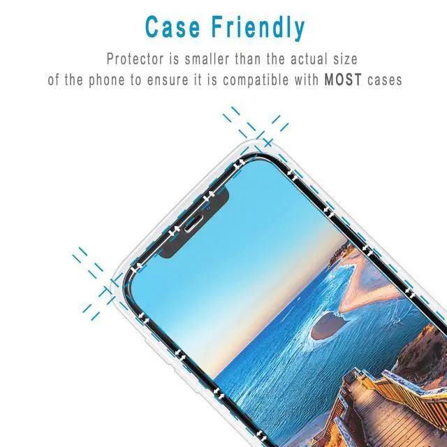 Alt view image 6 of 7 - Designed for iPhone 12 / iPhone 12 Pro 6.1-inch Tempered Glass Screen Protector, Anti-Scratch, Bubble Free