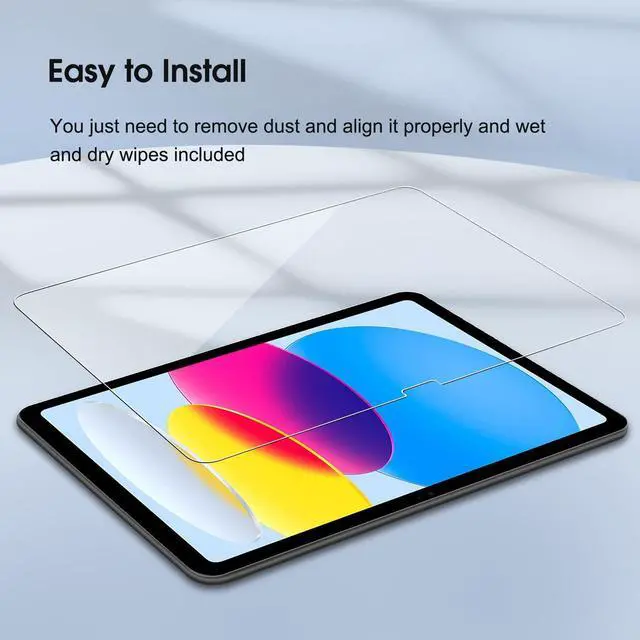 Alt view image 5 of 7 - Pack Screen Protector for iPad 11th Generation A16 11 Inch (2025) & iPad 10th Generation 10.9 Inch (2022), 9H Tempered Glass Film, Anti-Scratch, HD Clear, Apple Pencil Compatible, Case Friendly