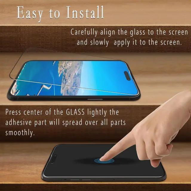 Alt view image 4 of 7 - Screen Protector for iPhone 14 Pro Max 6.7 Inch Tempered Glass, Anti Scratch, Bubble Free