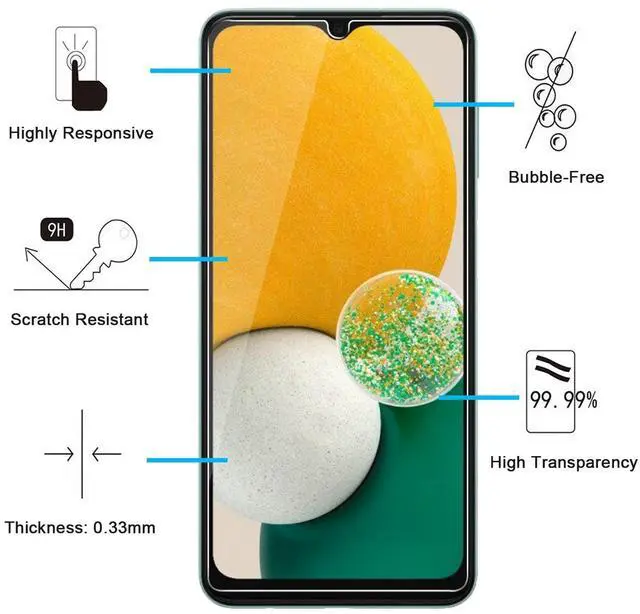 Alt view image 2 of 7 - Pack Designed for Samsung Galaxy A13 4G / Galaxy A13 5G, Screen Protector Tempered Glass, Case Friendly Scratch Resistant,Bubble-Free, Ultra Resistant