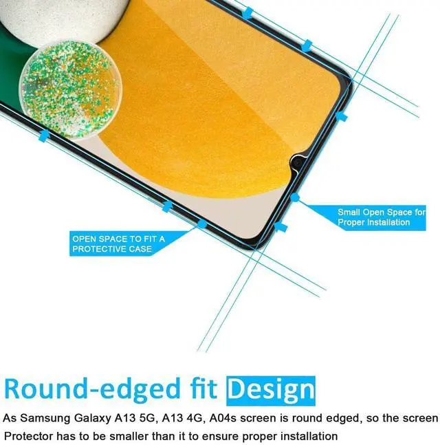 Alt view image 3 of 7 - Pack Designed for Samsung Galaxy A13 4G / Galaxy A13 5G, Screen Protector Tempered Glass, Case Friendly Scratch Resistant,Bubble-Free, Ultra Resistant