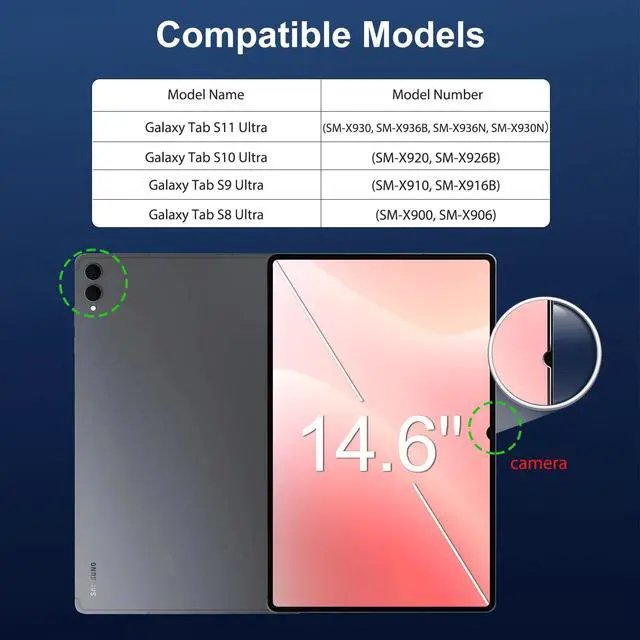 Alt view image 2 of 7 - Pack Screen Protector for Samsung Galaxy Tab S11 Ultra/S10 Ultra/S9 Ultra/S8 Ultra 14.6 Inch, 9H Tempered Glass for Galaxy Tablet S11 Ultra, Anti-Scratch/Case Friendly