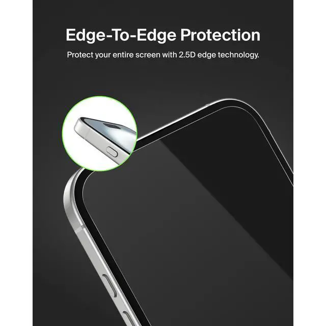 Alt view image 5 of 7 - ScreenForce TemperedGlass Treated Screen Protector for iPhone 16, 15 and 14 Pro - Slim & Scratch-Resistant - Includes Easy Align Tray for Bubble Free Application