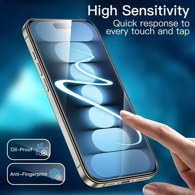 Alt view image 7 of 7 - Screen Protector for iPhone 15 Pro Max 6.7-Inch, Tempered Glass Film with Easy Installation Tool, Case-Friendly, HD Clear, 3-Pack