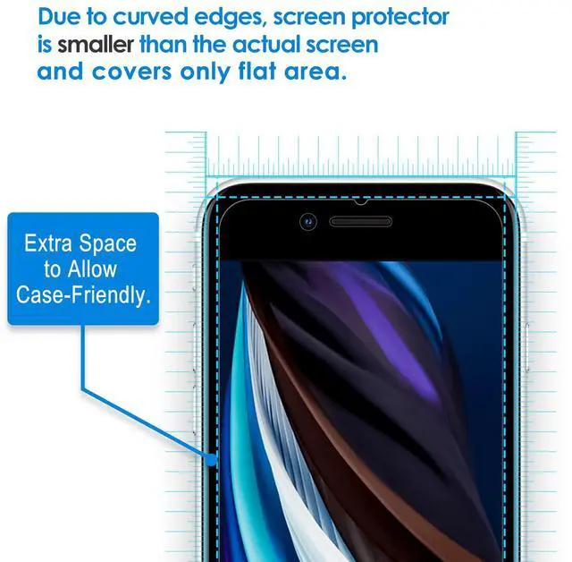 Alt view image 3 of 6 - Pack Screen Protector for iPhone SE 3/2 (2022/2020 Edition), iPhone 8, iPhone 7, iPhone 6s, and iPhone 6, Tempered Glass Film, 4.7-Inch