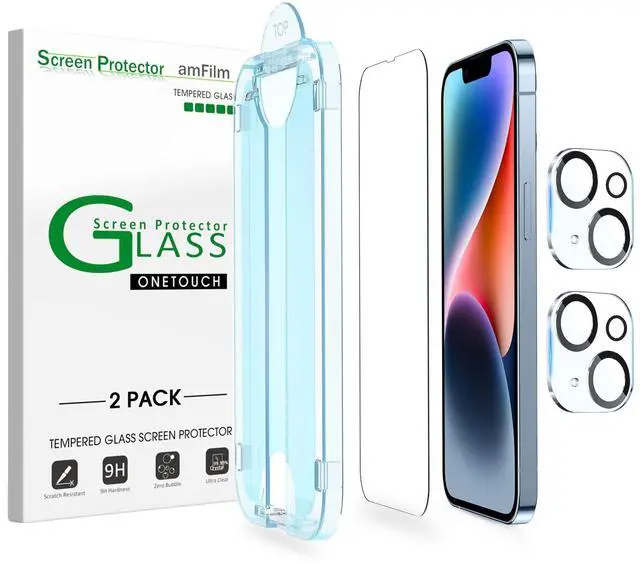 Main image of OneTouch for iPhone 14 Screen Protector 6.1'' Tempered Glass