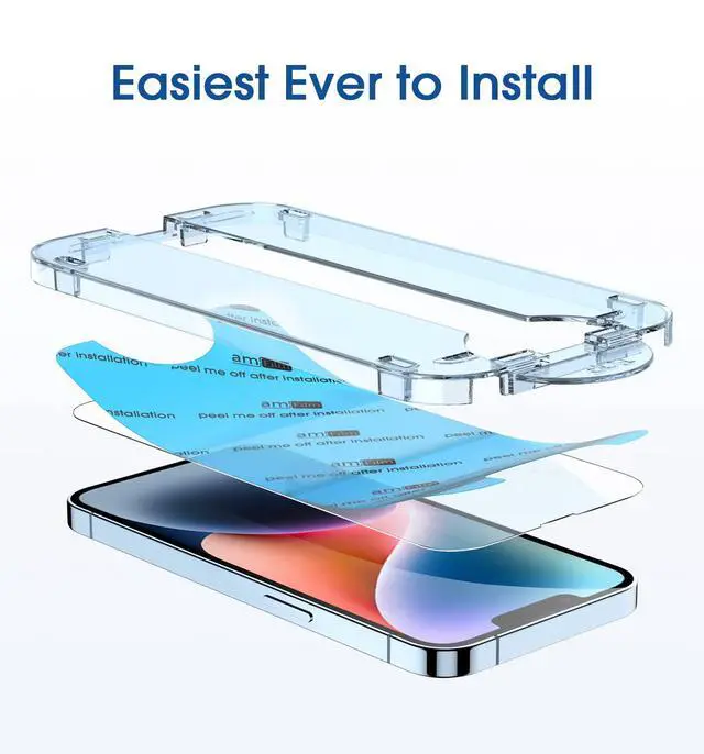 Alt view image 3 of 6 - OneTouch for iPhone 14 Screen Protector 6.1'' Tempered Glass