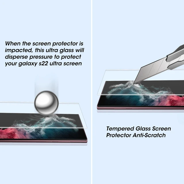 Alt view image 5 of 7 - 3 Pack Full Curved Tempered Glass Screen Protector for Samsung S22 Ultra | Auto Alignment9H Hardness AntiScratch BubbleFree Full Curved Edge support UltraSonic Fingerprint Scanner and S Pen