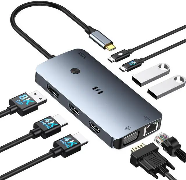 Main image of USB C Docking Station Dual Monitor,Laptop Docking Station 3 Monitors