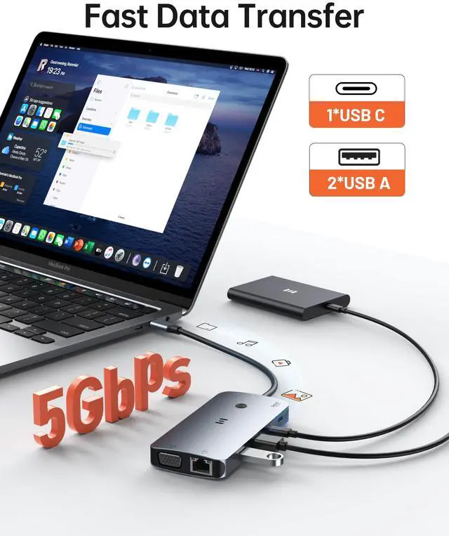 Alt view image 6 of 7 - USB C Docking Station Dual Monitor,Laptop Docking Station 3 Monitors