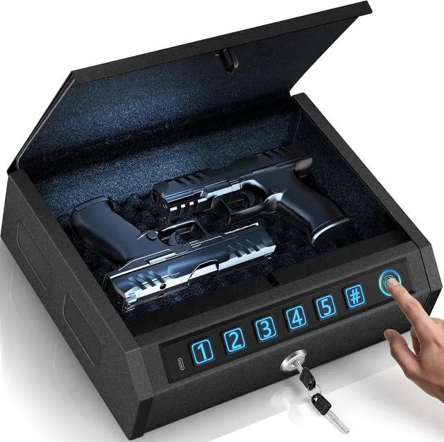 Main image of Biometric Gun Safe for Handgun,Drop Slot Compatible for 2-3 Pistols