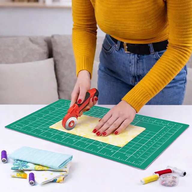 Alt view image 4 of 7 - Cutting Mat 12in×18in, Cutting Mats for Crafts, Self Healing Cutting Mat A3, Fabric Cutting Mats Double Side for Sewing, Quilting, Craft Mat for Desktop, Matting & Mounting Materials