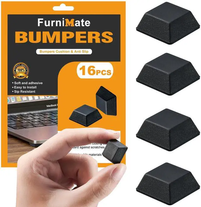 Main image of Rubber Feet for Electronics, Adhesive Rubber Feet 16PCS, Black Rubber Bumpers Self Adhesive 0.81"x 0.3"
