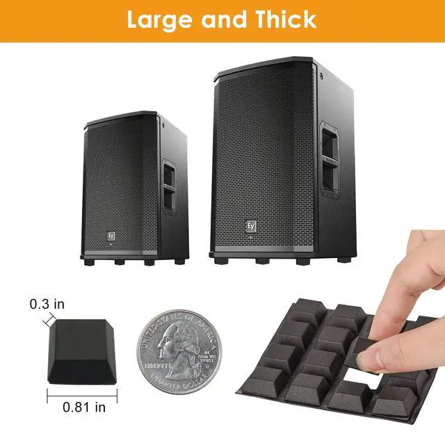 Alt view image 3 of 7 - Rubber Feet for Electronics, Adhesive Rubber Feet 16PCS, Black Rubber Bumpers Self Adhesive 0.81"x 0.3"