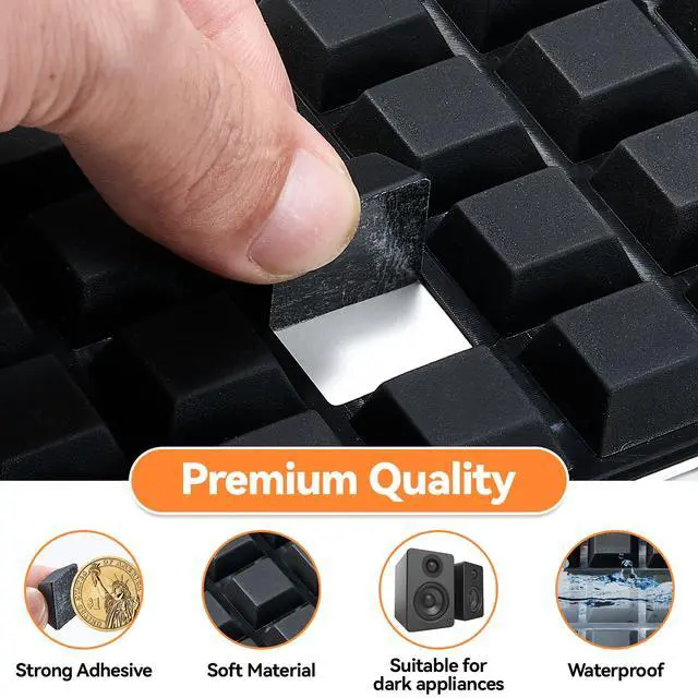 Alt view image 4 of 7 - Rubber Feet for Electronics, Adhesive Rubber Feet 16PCS, Black Rubber Bumpers Self Adhesive 0.81"x 0.3"